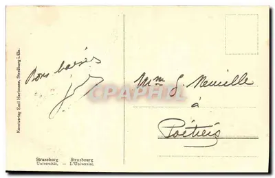 Strasburg — Uniwersytet — Kunstverlag Emil Hertmann, wyd. nr 14 — Rewers