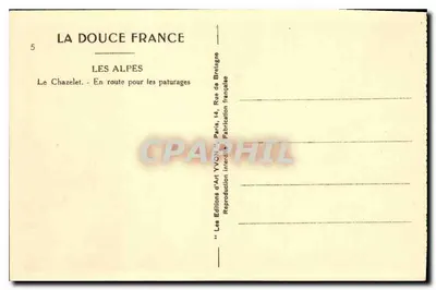 Le Chazelet — In viaggio verso i pascoli — Les Éditions d'Art Yvon, Parigi — Verso