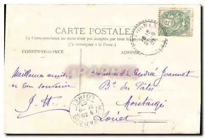Bilhete postal antigo Vale da Loue a Loue a Scey en Varais — Verso