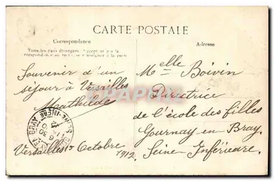 Versalles — Galería de los Espejos — Editor B.D. n°94 — Reverso