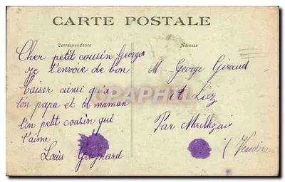Młodzi Bretoni — powitania — Kolekcja Villard, Quimper, nr 4321 — Rewers