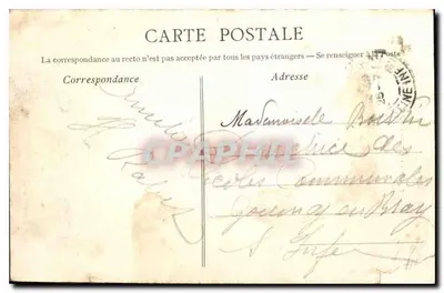 Tarjeta postal antigua La Bretaña Pittoresca Barquita a vela con todas las velas desplegadas — Reverso
