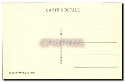 Castelo e Lago de Annecy — vista panorâmica — Coleção La Savoie, editada por Braun & Cie, Mulhouse-Dornach — Verso