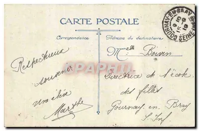 Croën - Fontaine de Jeanne d'Arc — wydawca nieznany, numer serii nie widoczny — Rewers