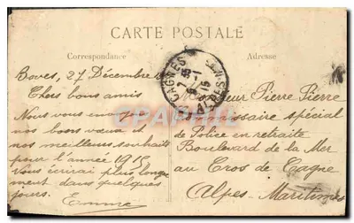 Bilhete postal antigo Boves Le Pont de l'Avre — Verso