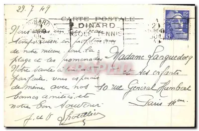 Dinard — Côte d'Emeraude — Kąt plaży i drogi okrężnej Malouine — wydawca Saint-Anter, nr 1463 — Rewers