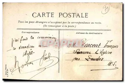Vue dos Deux-Sèvres — editor M. Méringue Lepagan, série LV 604 — Verso