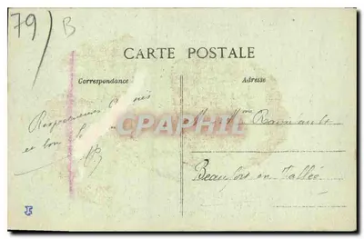 Oyron (Deux-Sèvres) — Entrada principal da Capela Colegiada do Castelo — Jules Robuchon, fot. Pottiers, n° 138 bis — Verso