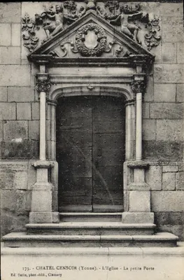 Châtel-Censoir (Yonne) — A Igreja - A pequena Porta — Ed. Satin, fot.-édit., Clamency