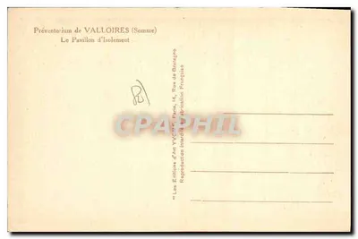 Préventorium de Valloires (Somme) — O Pavilhão de Isolamento — Edições d'Art YVCN, Paris — Verso