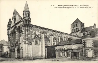 Saint-Jeuin-de-Marnes — Vista geral da Igreja, séculos xi e xiii — Dando-Berry, n° 552