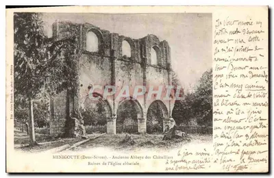 Menigoute (Deux-Sèvres) — Ruínas da Igreja abbatial — Jules Rulands, fot. — N° 218 — Pottiers