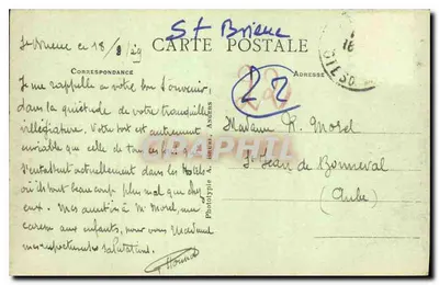 St-BRIEUC i jego okolice (C.-du-N.) — Prace artystyczne mostu nad rzeką Toupin — A. B. — Rewers