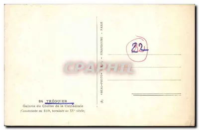 Galeria Klasztoru Katedry — Strasburg — wydawca Tréguier, nr 84 — Rewers