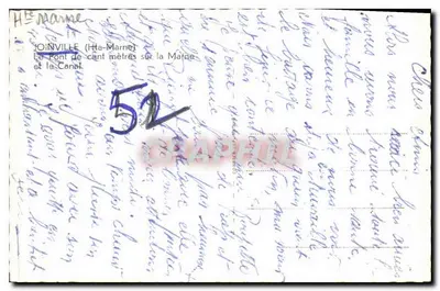 Joinville (Haute-Marne) — O Ponte de cem metros sobre a Marne e o Canal — editor desconhecido, número de série 52 — Verso