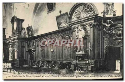 Arredores de Monthermé - Laval-Dieu - Interior da Igreja (Madeiras esculpidas do século XVI)