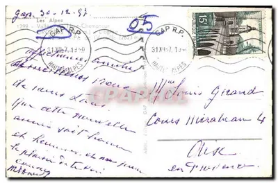 Widok kościoła Arguelle — Gap, Alpy Wysokie — wydawca Abel — Rewers