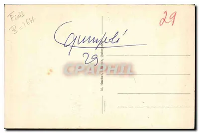 Quimperlé — Katedra św. Krzyża — drewniana ławka z XVIII wieku — Rewers