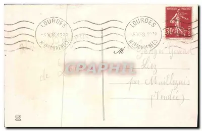 Lourdes — Bazylika i Pic du Jze — Les Hautes Pyrénées, n°828 — Rewers