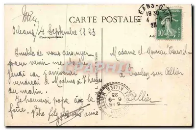Orléans — Vista presa dalle Torri di Ste-Croix — M. L. Le Normand, editore, n° 454 — Verso