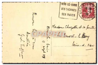 NÉRIS-LES-BAINS (Allier) — Novo Parque e Piscinas Romanas — COMBIER IMP. MACON — Verso