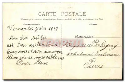 Vernon - Aleja Thiers i Plac Republiki — Wydawca Fautret, n°34 — Rewers