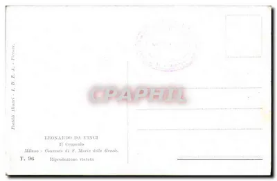 Obiad Wielkanocny — reprodukcja Cenacola Leonarda da Vinci — Wydawca: Fratelli Albuari, Mediolan — Rewers
