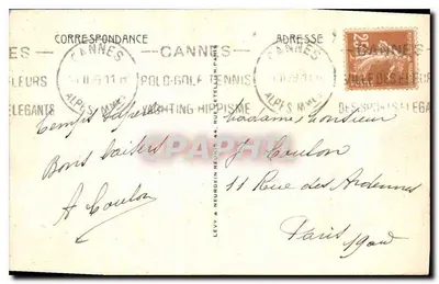 CANNES — Plaża i Hotel Carlton. LL — Wydawca LL, nr 243 — Rewers