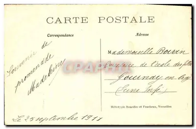 Pałac w Versailles — Kaplica i Skrzydło Ludwika XV — Héliotypie Bourdier et Faucheux — Rewers