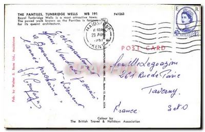 Antieke ansichtkaart The Pantiles Tunbrige wells Royal Tunbridge — Achterkant