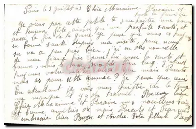 Mata de rosas — Boa festa — Carta postal francesa — Verso