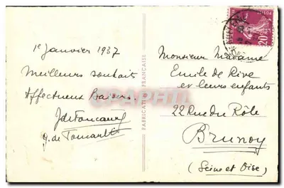 Vila nevada — Boa Ano — Fabricação Francesa — Verso