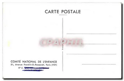 Dois crianças em roupas da época — pintura — COMITÉ NATIONAL DE L'ENFANCE, Paris — Verso