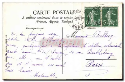 Paisaż pastorski z pasterzem i stadem — Wydawca E.A.P. Wydawnictwo Paryż, seria 1909 — Rewers