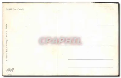 Mulher ao lado de uma lagoa — paisagem bucólica — editor TANZI, Ste. Cucufa, Berlim — Verso