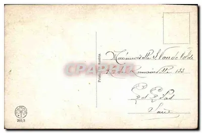 Kobieta w stroju tradycyjnym — widok górskich krajobrazów z różanymi i białymi drzewami czereśni — wydrukowana w Austrii, n° 292/3 — Rewers