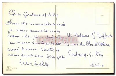 Scène hivernale avec calèche — Bonne Année — éditeur spécial — Rewers