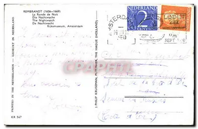 Nocna Ronda — Rembrandt (1606-1669) — n° KR 547 — Rewers