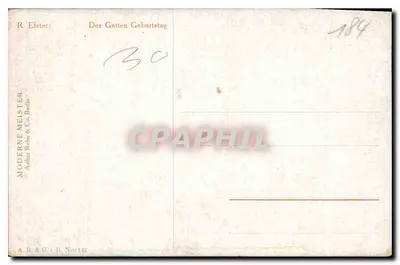 Verjaardagsfeest van de echtgenoot — R. Elster — Moderne Meister, Arthur Rehn & Co Berlijn — Achterkant