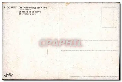De giften van de weduwe — E. Dubufe — Achterkant