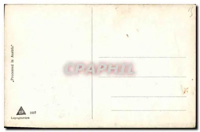 Cena de floresta com pastor e rebanho — gravura Lepogravure n°1037 — impressa na Áustria — Verso