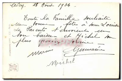 El Berceau — M. Barthalot — Editor E.S. París — Reverso