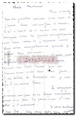 Niña en vestido azul bajo un cerezo — Impreso en Francia — n°66 — Reverso