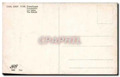 Dwie kobiety w rozmowie — herbata — wydawca Carl Leop Voss, n° 2402 — Rewers