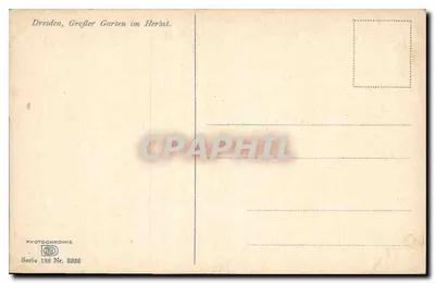 Dresden, Jardim Grande no outono — Fotoquímica, série 188 n° 3335 — Verso