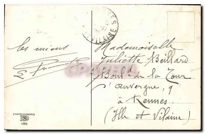 Pejzaż wiejski z domem — Photochrome N°1564 — Photochromie — Rewers