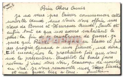 Bouquet de pensées — Heureuse Année — wydawca nieznany, numer serii nie widoczny — Rewers