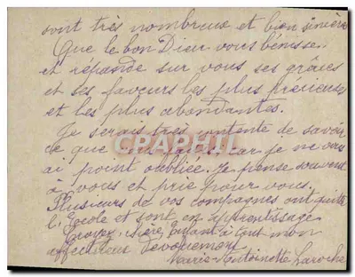 Karta pocztowa dekoracyjna z motywem kwiatów — tekst ręczny — wydawca Déposé, nr 2368-83 — Rewers