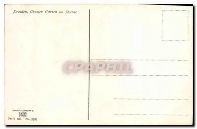 ड्रेस्डेन, ग्रैंड जार्डिन ऑटोम्न - फोटोक्रोमिय, श्रृंखला 183, संख्या 2581 — पीछे