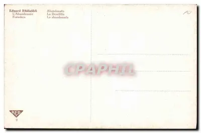 Abandonowana kobieta — scena lasu z antycznym tempłem — wydawca KEB, n°2 — Rewers